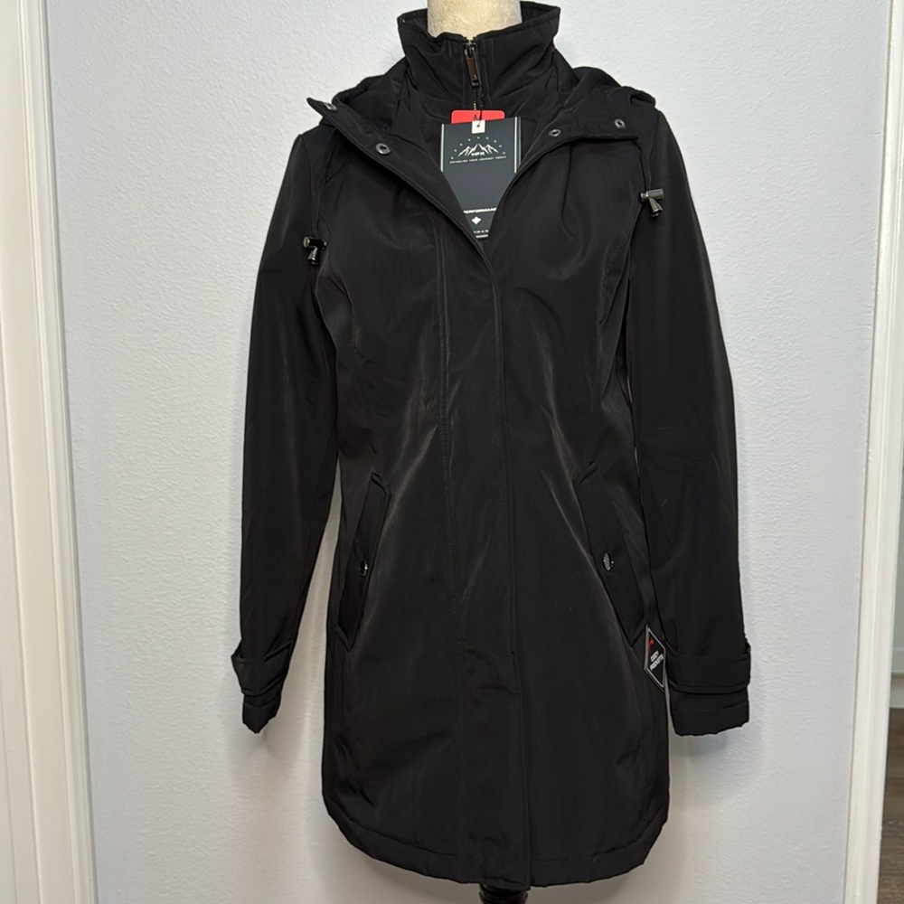 HFX Women's Water-Resistant Hooded Rain Jacket
